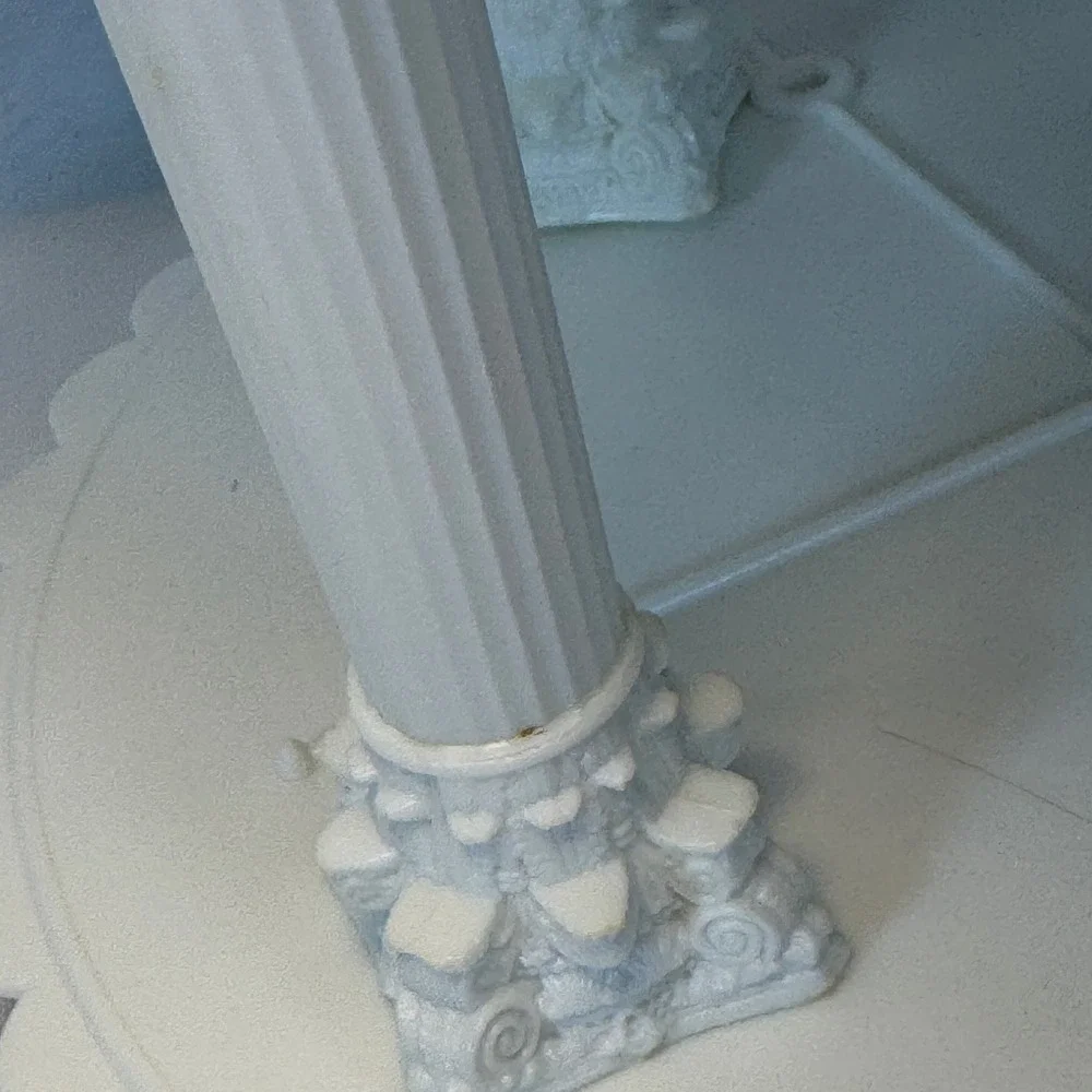 Wilton White Tiered Wedding Cake Stand 302-1306 Scalloped Plates Columns 1985